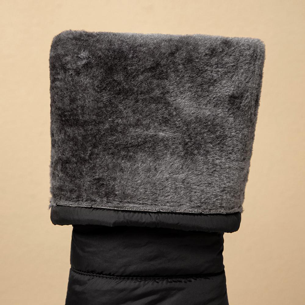 Теплые зимние сапоги из плотной ткани на толстом каблуке, водонепроницаемая платформа, синие повседневные сапоги до колена, красная зимняя женская обувь