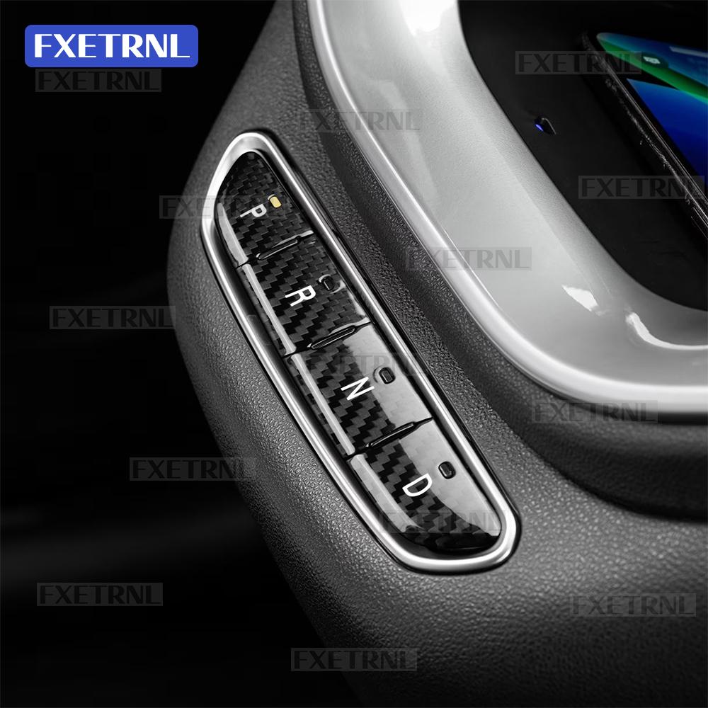 For Abarth 595e 2022 2023 2024 2025 2026 Fiat 500e 2020-2026 Real Hard Dry Carbon Fiber LHD RHD Car Gear Button Frame Sticker