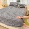 Milk Velvet Fitted Sheet Soft Comfortable Fleece Bed Cover Autumn Winter Mattress Protector Cover Bedsheet Solid Color