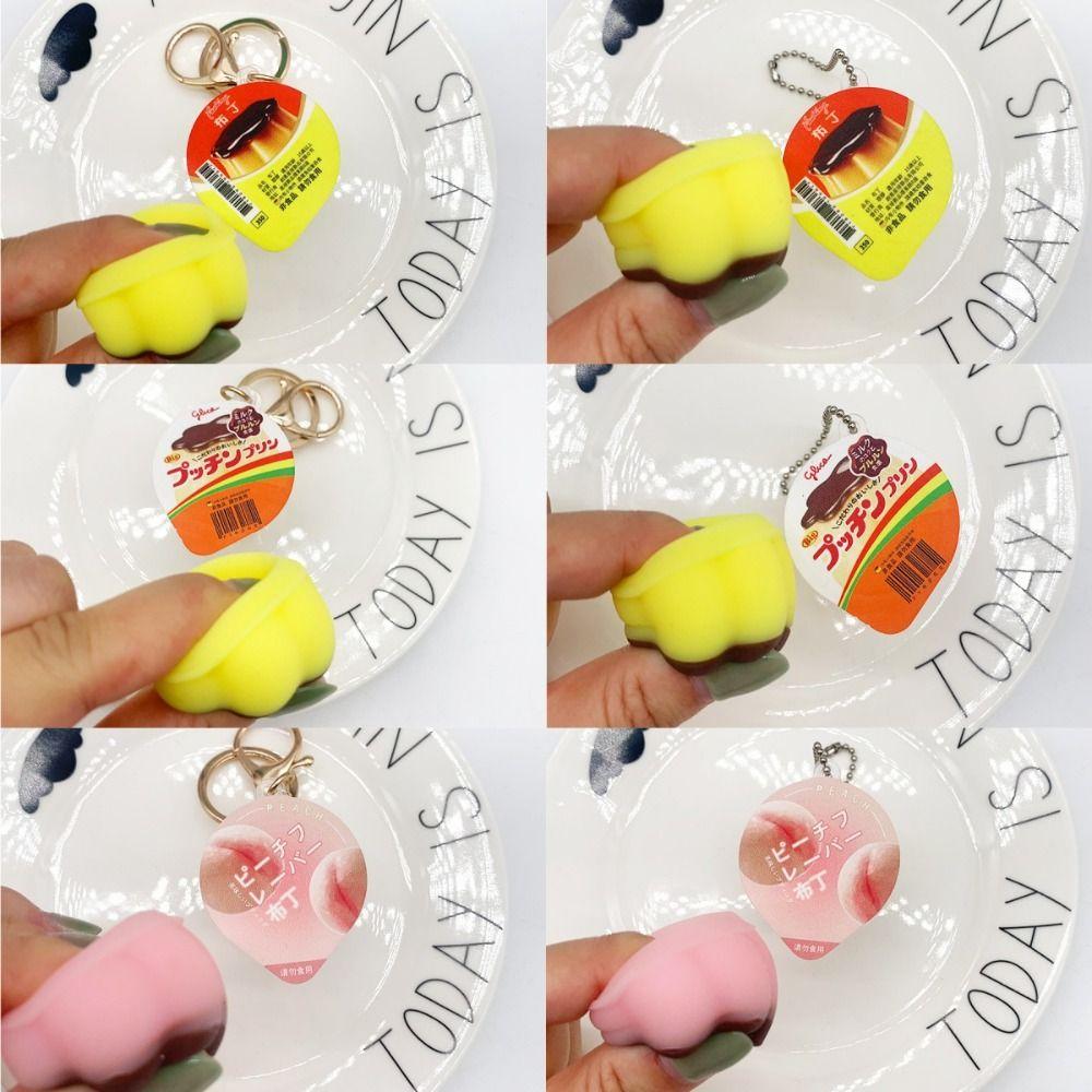 Креативный миниатюрный брелок в виде пудинга, еда для игры, медленно восстанавливающийся, подвеска для сжимания, брелок в виде пудинга, детские игрушки