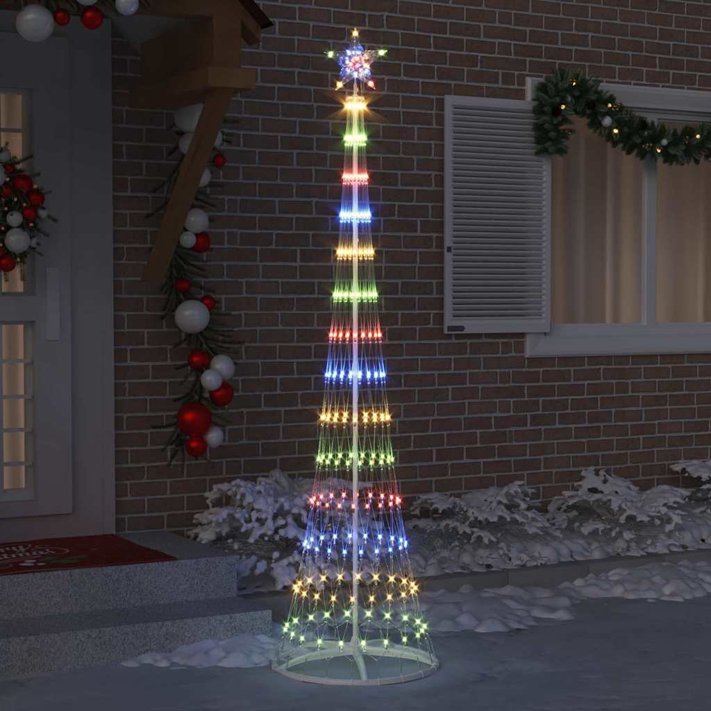 LED Christmas Tree with 290 Multicolor LEDs 250 cm Metal