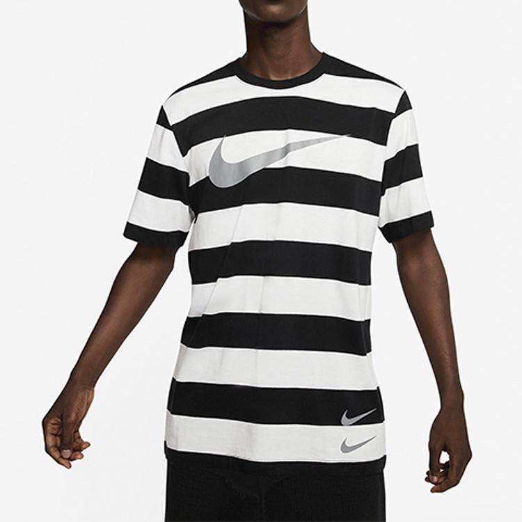 Nike Swoosh Stripe TEE Men White/Black Men's CQ5197-100
