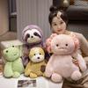 Cartoon Animals Plush Toys Stuffed Axolotl Sloth Frog Dog Doll Fluffy Cute Huggable Pillow Kids Baby Children Birthday Gift