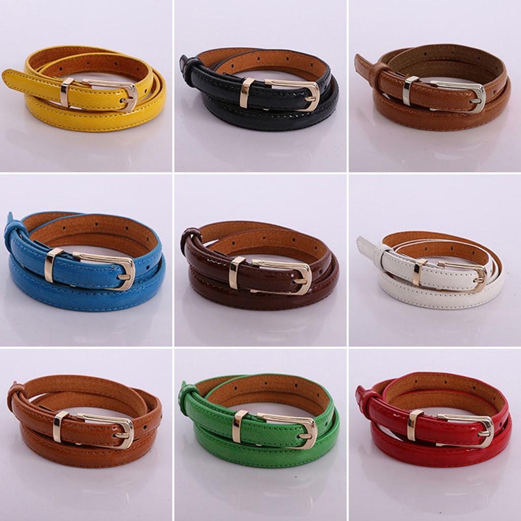 Womens Middle Wide Imitation Leather Waist Belt Lady Ring Buckle Solid Waistband