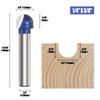 Vearter 4-Piece Set U-Groove Bit 6.35mm Shank Carbide Cove Box Router Bit 6/8/9.5/12.7mm Cutting