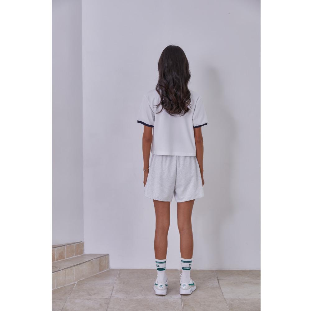 THE GREEN LAB Women'S Recycled Sweat Shorts [White Melange]