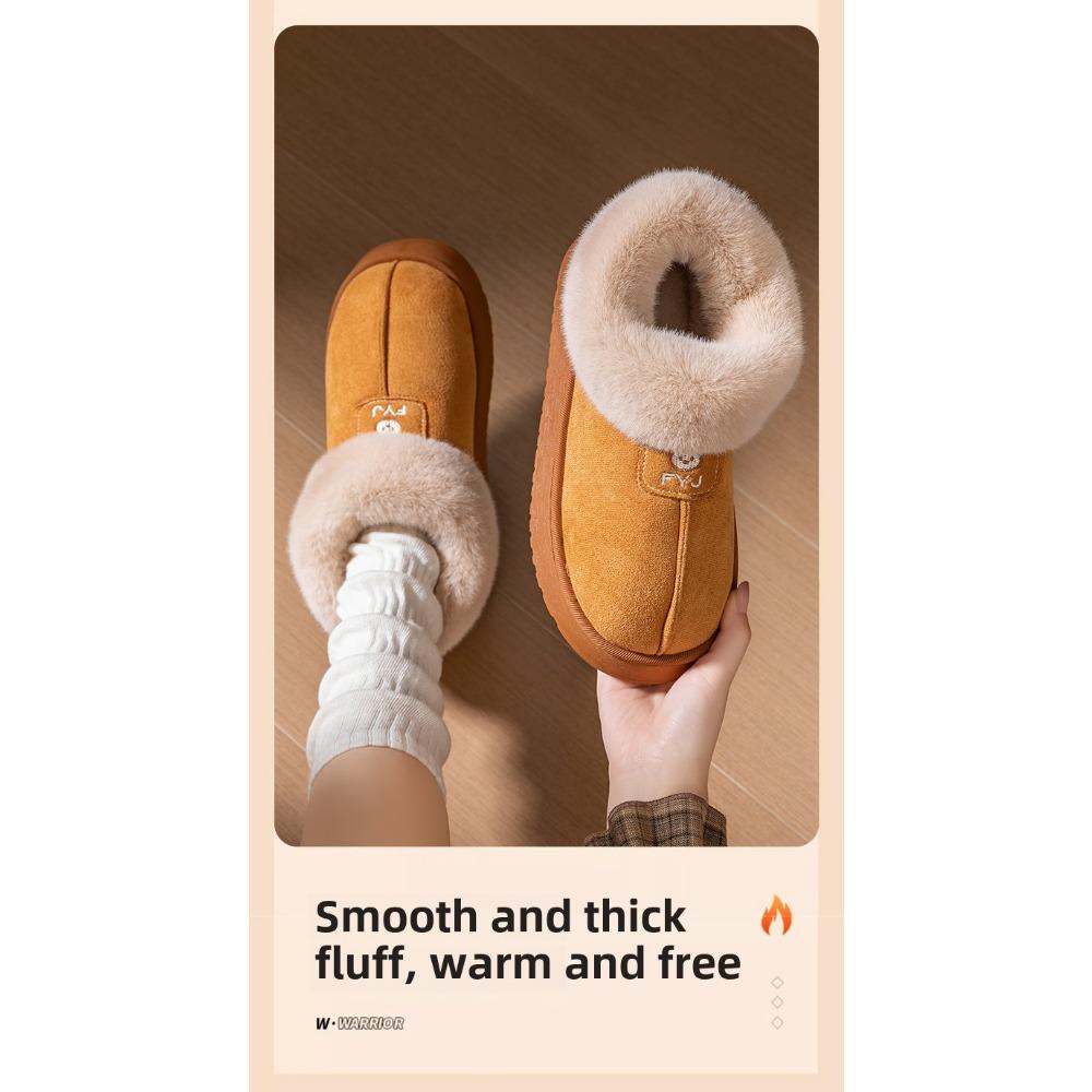 Хлопковые тапочки женские, зимние простые, можно носить вне упаковки с зимними ботинками, мягкие и утолщенные теплые меховые тапочки, пара хлопковых туфель