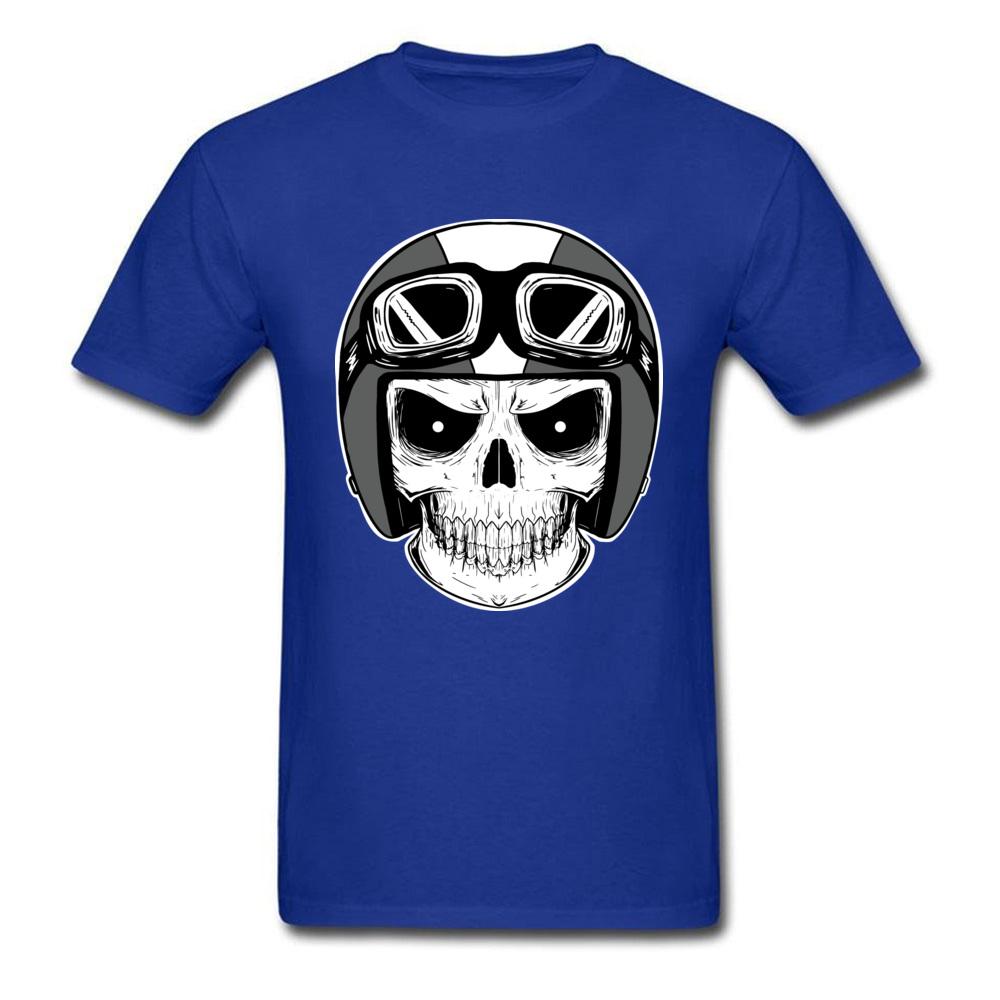 Moto Biker Tshirt Mens Tshirts Punk Skull Helmet T Shirt Funky Short Sleeve Tops  Tees O Neck All Cotton Clothes Faddish Black