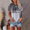 Summer Fashion Casual Comfortable Gradient Letter Printed Women's Short Sleeved Shirts