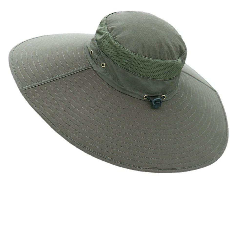 Wide Brim Folding Bucket Hat Nylon Hiking Cap Casual Sun Hat Mountaineering
