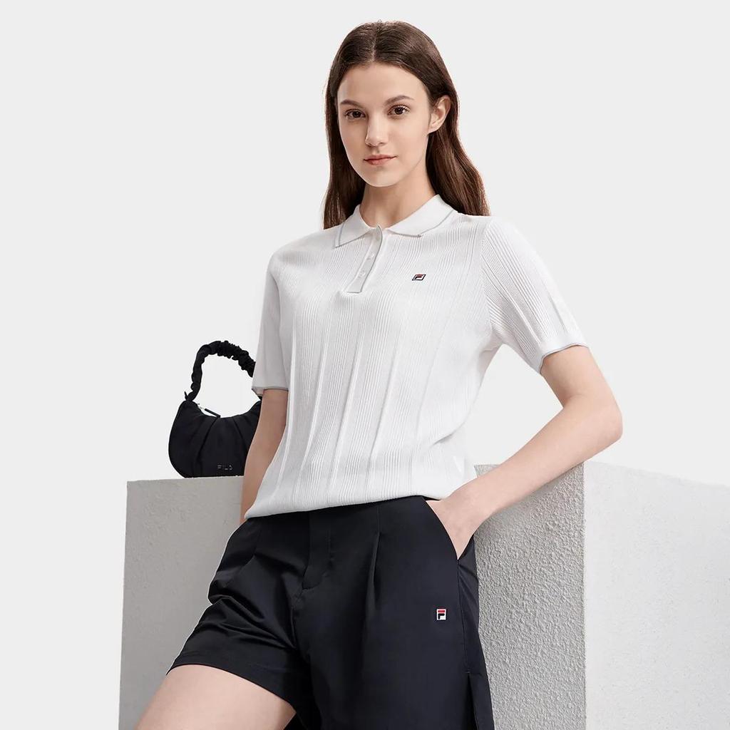 FILA Polo Shirt Women's Standard White (Unisex) Polo Shirts F11W321410FWT
