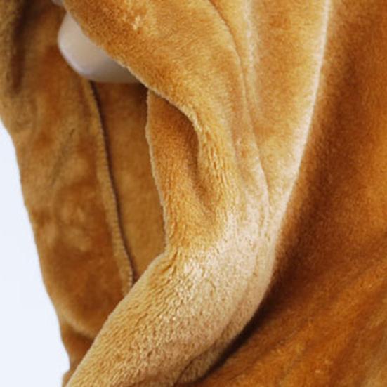 Male Flannel Robe Hooded Thicken Solid Color Long Sleeve Homewear Autumn Winter Star Pattern Belt Nightgown Bathrobe for Bedroom