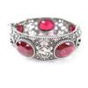 Great Bangle Interlocking G Flower with Color Stones Silver 925 Women 17 Used