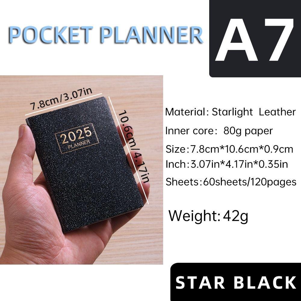 Mini 2025 Agenda Book Laser Daily Weekly Monthly Planner Notebook School Office