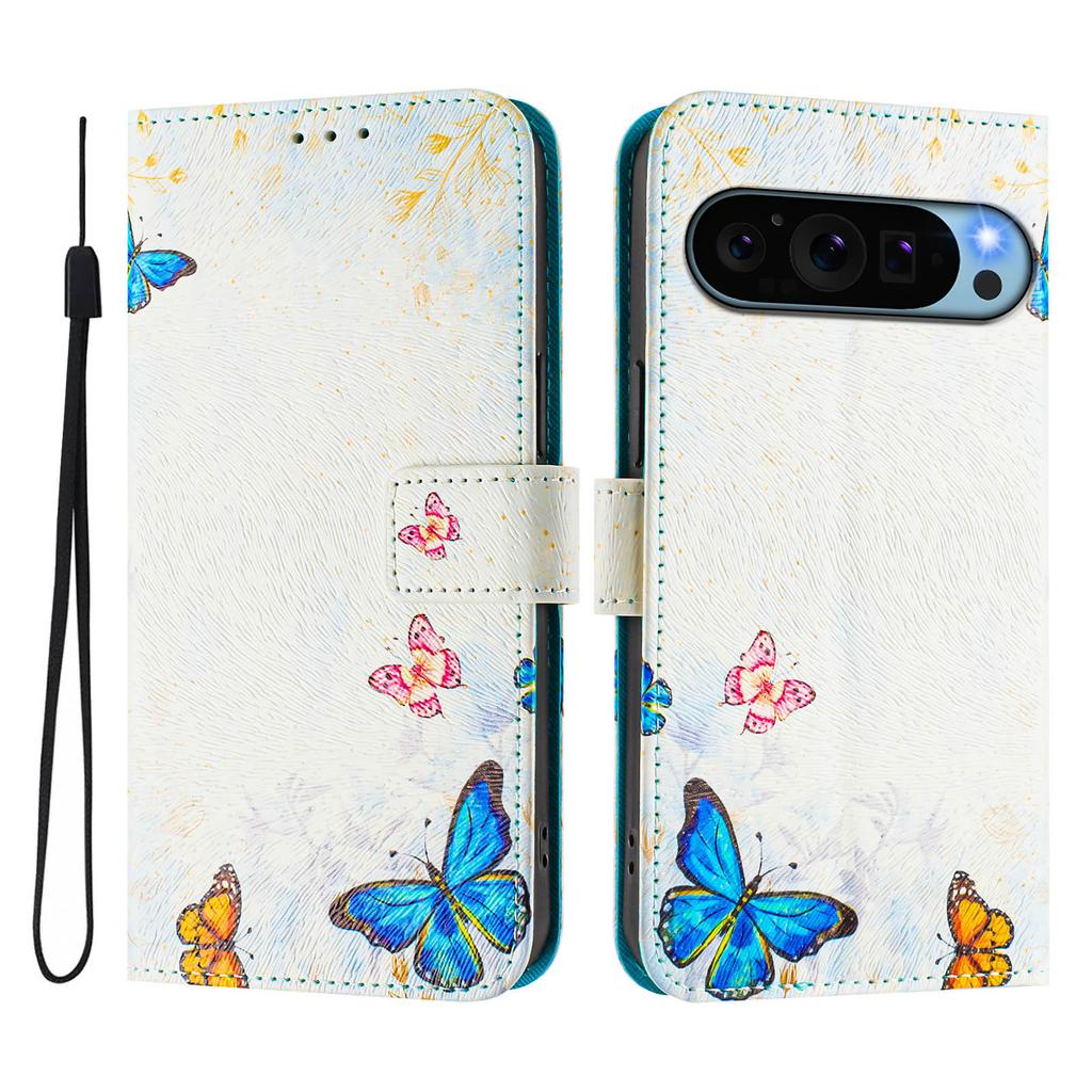 Роскошный кожаный чехол-книжка Butterfly Family с росписью для Google Pixel 5,5a 5G/6,6a,6 Pro/7,7a,7 Pro/ 8,8a,8 Pro /9,9 Pro,9 Pro XL
