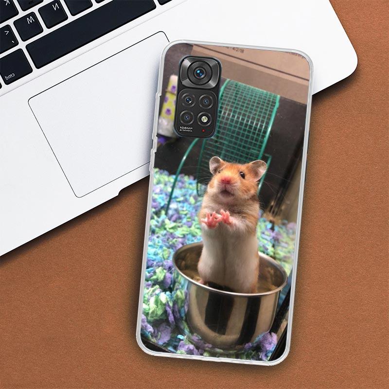 Милый чехол для телефона с изображением хомяка для Xiaomi Redmi Note 13 12 12S 11 11S 10 10S 9 9S 11T 11E Pro Plus 8 8T 7 + чехол