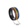 Stainless Steel Multicolour Rainbow Rings Enamel Finger Knuckle Bands Unisex Couple Rings  Woman