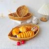 Тарелка для хранения закусок Удобное блюдо для хлеба Имитация ротанга Листообразный фруктовый поднос для повседневного использования Кухонные органайзеры