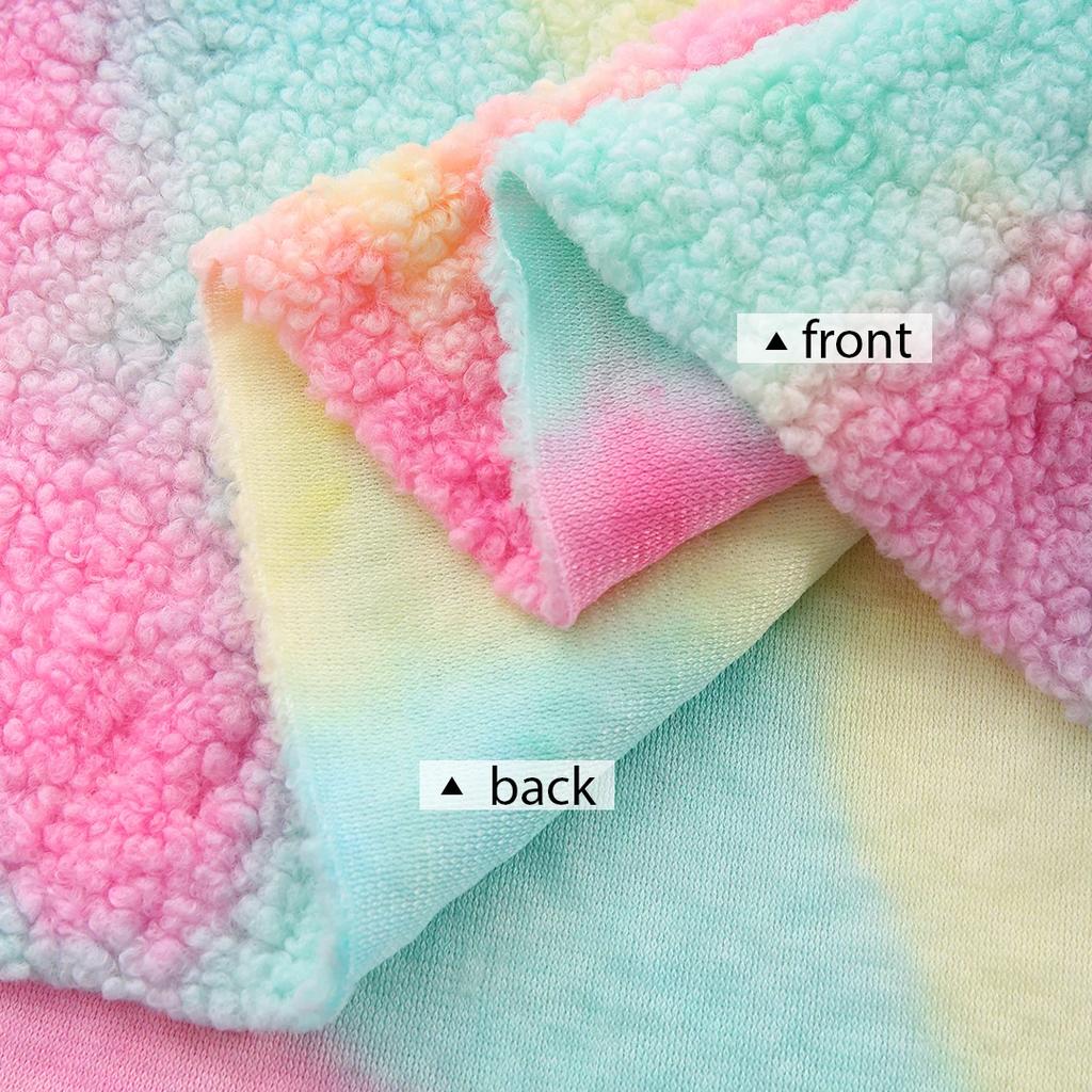 155x45см Ткань из овечьей шерсти с эффектом тай-дай, градиентная коротковорсовая ткань для зимних пальто, пижам, одеял, ткань для ручного шитья DIY TJ8911