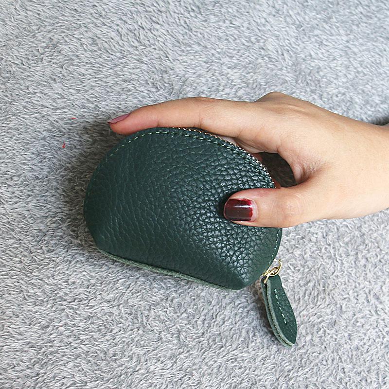 Мини-кошелек для монет в стиле ретро 2025 года: Женский кошелек из натуральной коровьей кожи на молнии