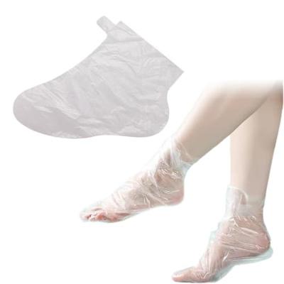 YFFSFDC Одноразовые бахилы, 100 штук с клейкой лентой, многоцелевые, водонепроницаемая защита для ног для предотвращения инфекций, унисекс, прозрачные