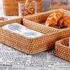 Hand-woven Storage Basket Rattan Storage Tray Wicker Basket Bread Fruit Food Breakfast Storage Basket Crafts Home Decoration