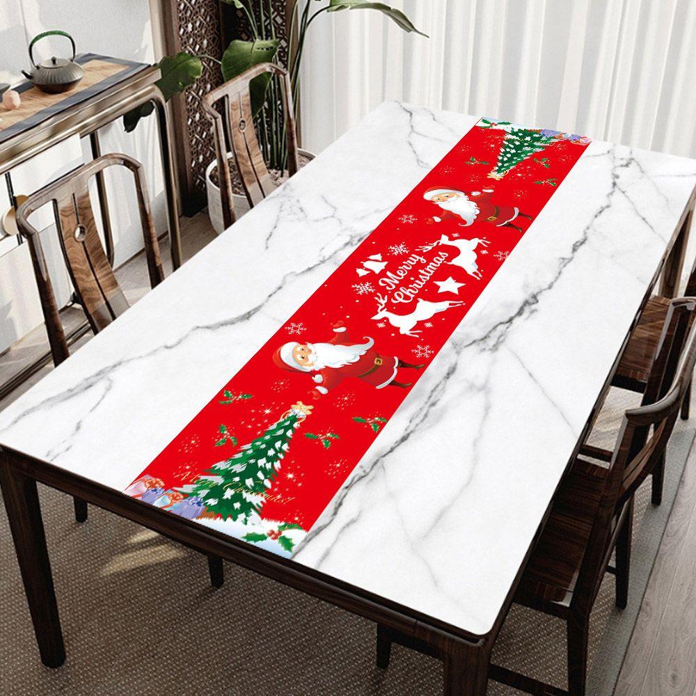 Gifts Ornament Home Christmas Decoration Table Cover Xmas Tablecloth Christmas Table Runner
