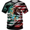 Summer Creative Mexican Eagle Hunting T-shirt Casual Fashion Versatile Comfortable Short Sleeved T-shirt