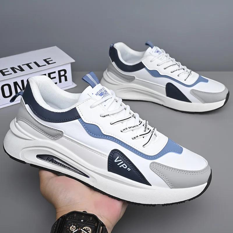 Высококачественная мужская повседневная обувь Новая мягкая мужская обувь из искусственной кожи Плоская обувь на каждый день Сетчатые легкие дышащие модные мужские кроссовки