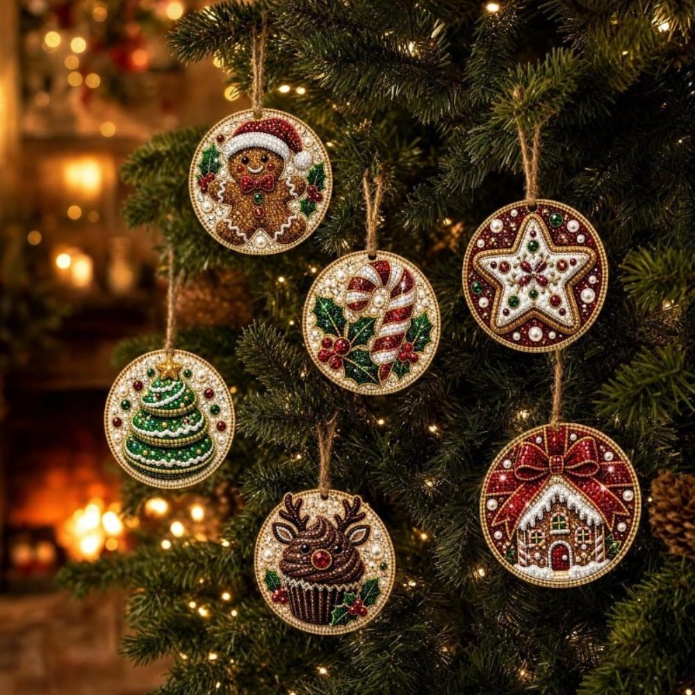 Special-Shaped Gems DIY Diamond Art Kit Wooden Hanging Holiday Ornament Party Decor