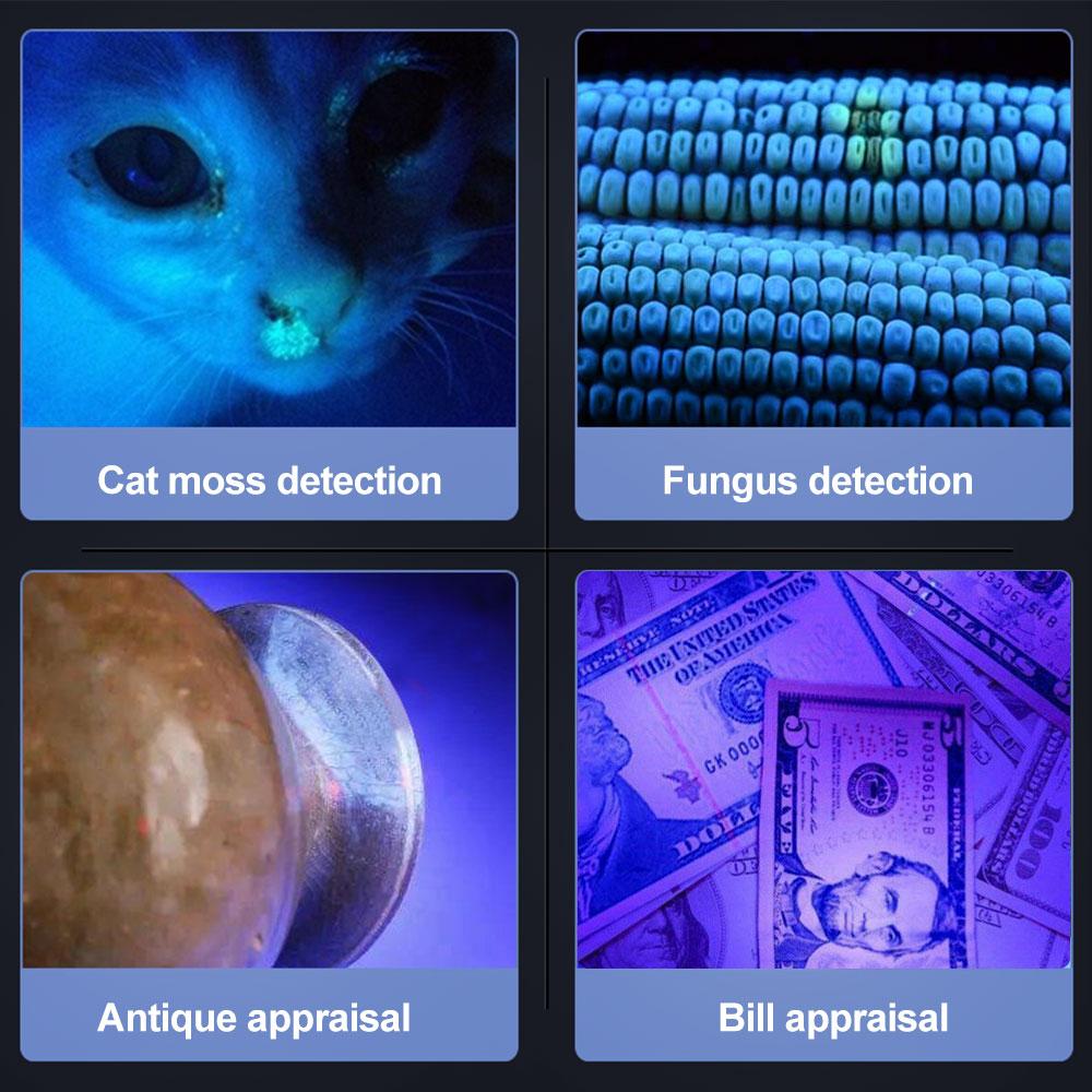 3 Вт Мини УФ фонарик 365 нм Ультрафиолетовый черный свет USB перезаряжаемый фиолетовый ковер Linternas детектор мочи для домашних животных ловить скорпионов