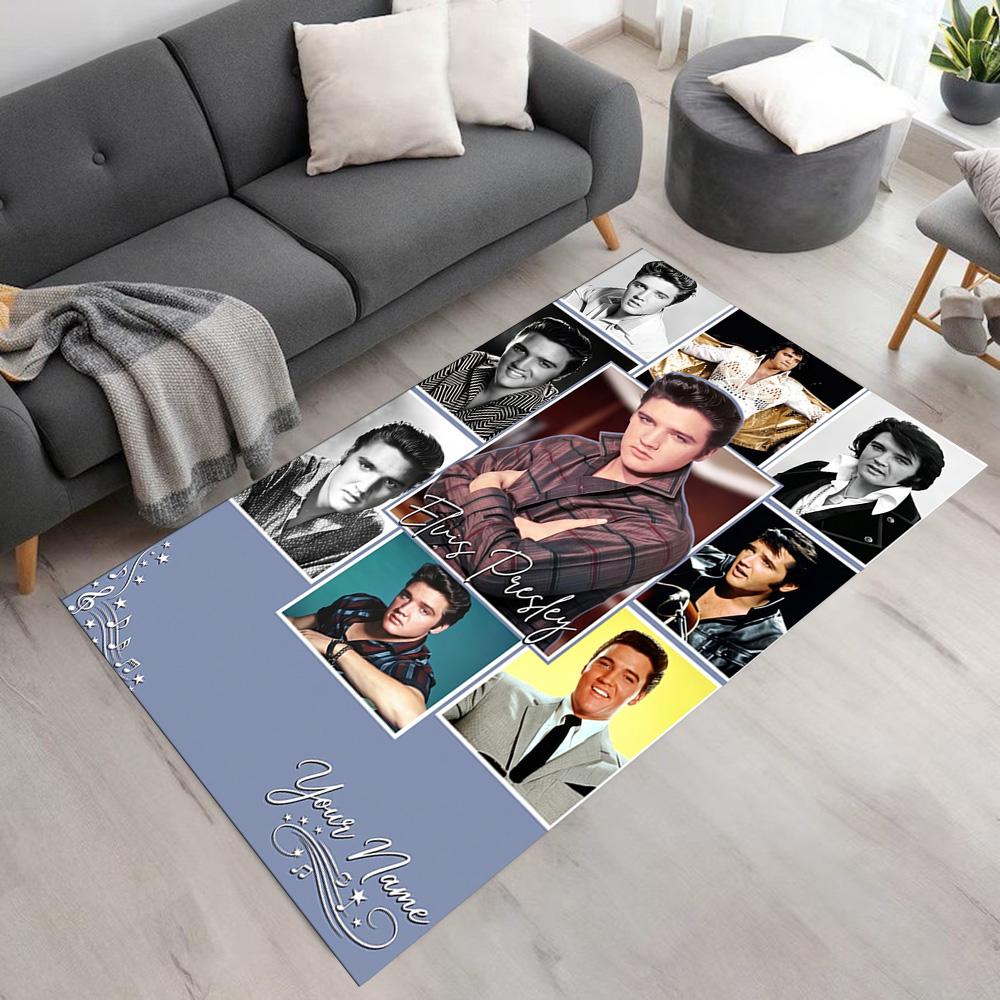 Elvis Presley Personalized Text Floor Rug Office Rug Perfect for Outdoor Study room Dining Room Decorate room Antislip Carpet Decorate Offices