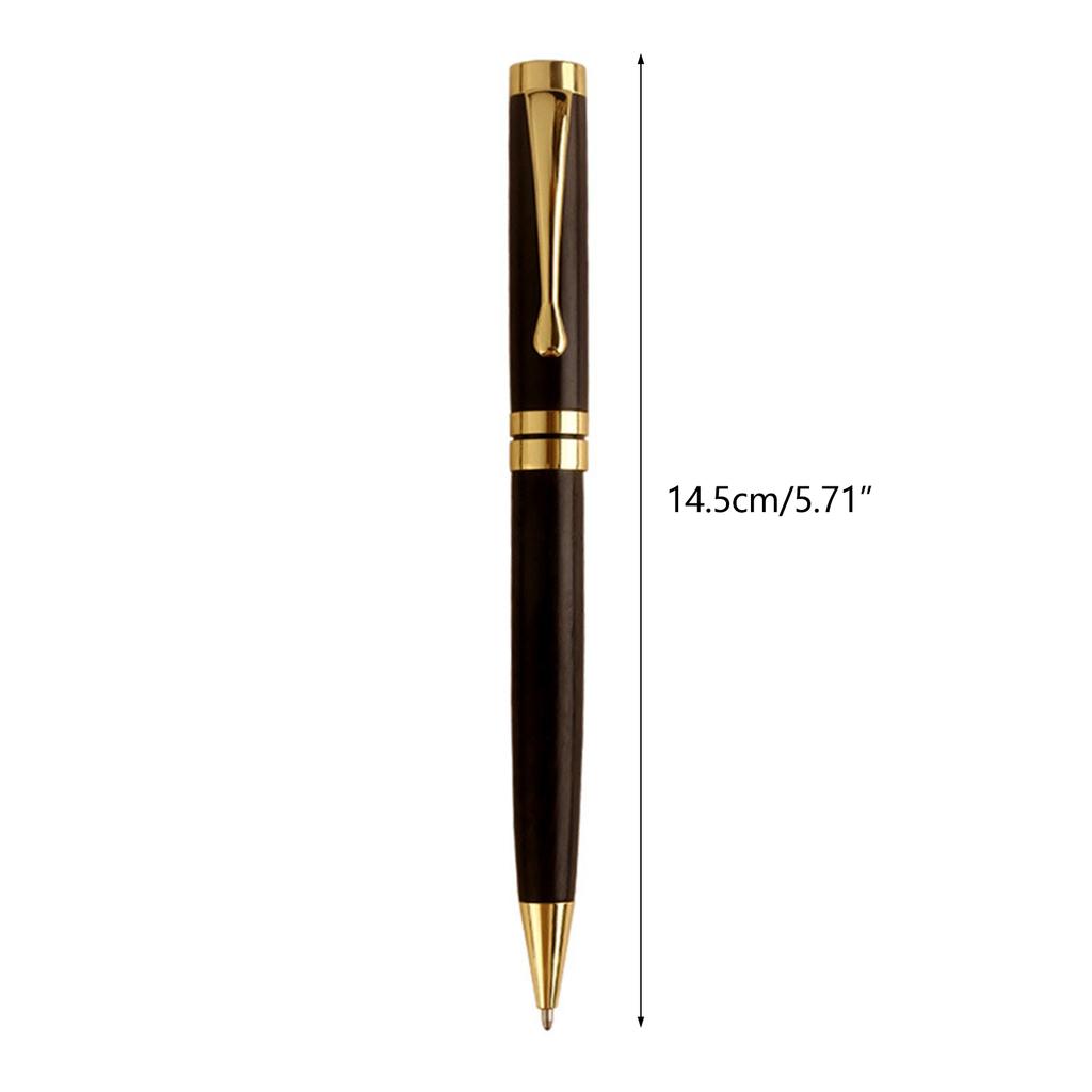 Metal Ballpoint Pen Wood Signing Pen Office Signature Pen Business Gift Pen Twist Open/Close for Office Hotel Reception