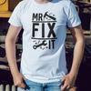 Мистер Fix IT Мужская футболка на День отца Папе Мужской День рождения Подарок на День отца Простой стиль с принтом букв Универсальные топы с коротким рукавом