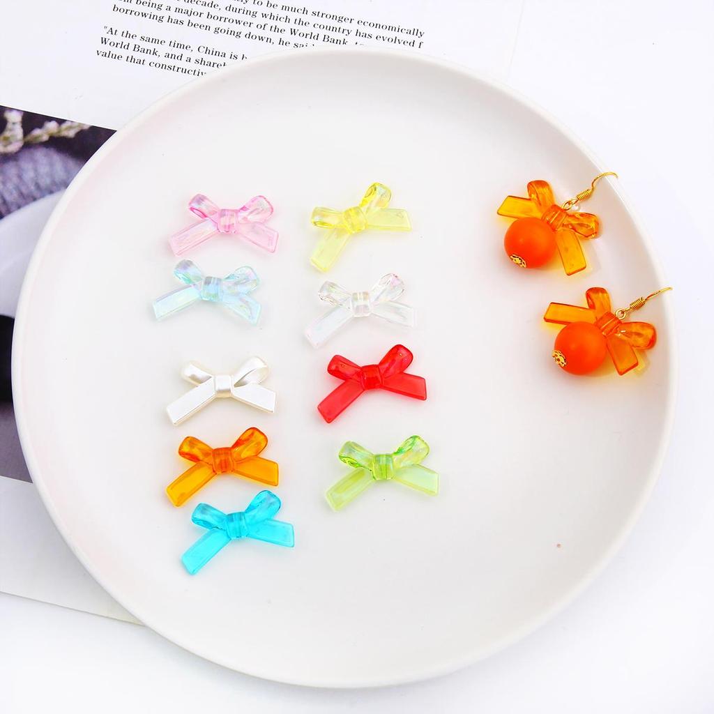 4 шт. пластиковые акриловые банты-бабочки, банты, бусины, подвески для ожерелья, браслета, серьги, украшения для волос, сделай сам, ювелирные аксессуары