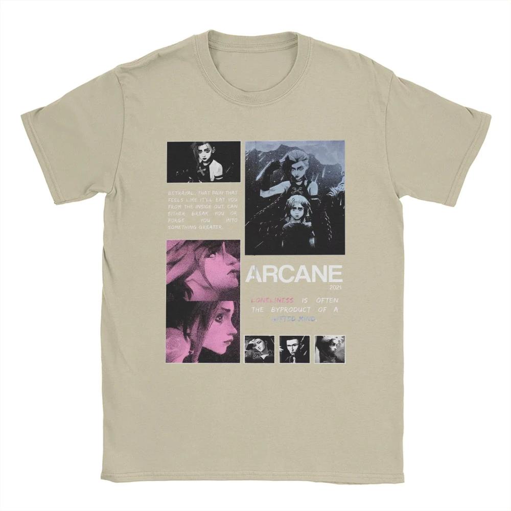 Футболка унисекс унисекс Arcane Season 2 Jinx Vi, аниме-игра, чистая футболка, товар, сумасшедшие футболки с коротким рукавом, женская футболка