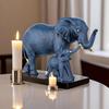Elephant Statue for Good Luck Showpiece Home Decor Items for Living Room and Gifts (Blue)