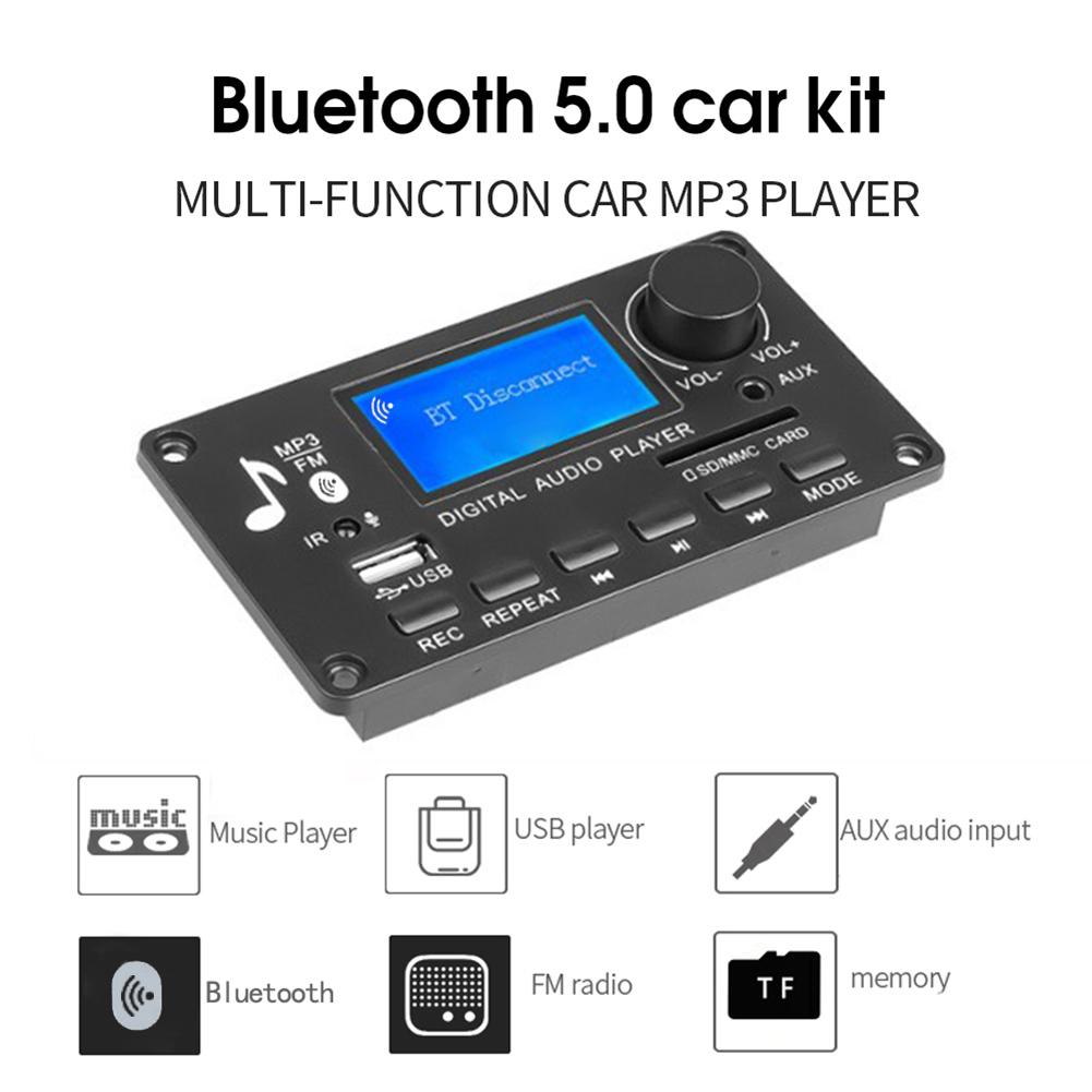 12В ЖК MP3 Декодер Отображение Текстов Совместимый с Bluetooth 5.0 APE FLAC WMA WAV Декодер Поддержка Записи MP3 Музыкальный Плеер Динамик
