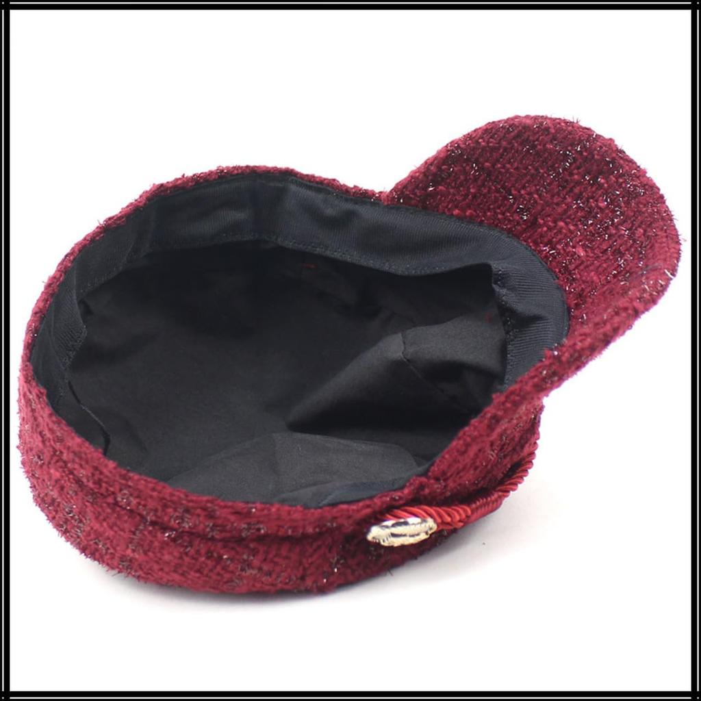 Морская кепка газетчика Going CZ311 [Белый Клык], Кепка, Девочковый, Стильный, Шляпа, На выход, Путешествия, Твид, Женская, (Вино)