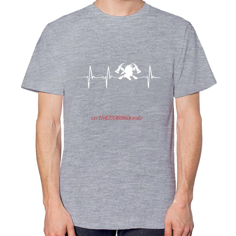Heartbeat Firefighter Funny Graphic T Shirts Tops Tshirt New Arrival Goods High Quality Short Sleeve Tee Cotton Print T Shirt