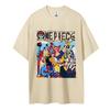 ONE PIECE Хлопковая Унисекс Футболка с Круглым Вырезом Аниме Удобная Короткий Рукав Спортивная и Повседневная Мужская и Женская Верх Популярная Футболка