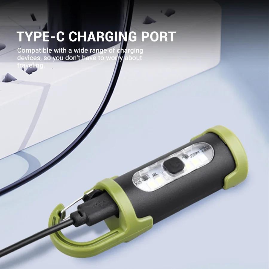 Мини брелок-фонарик Брелок Карманный фонарик USB-зарядка Светодиодный свет Фонарик Водонепроницаемый брелок-фонарик 1/2 шт.