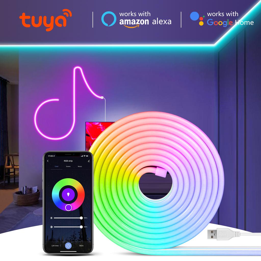 5 В USB Tuya Smart WiFi светодиодная лента для игровой комнаты Ruban RGB неоновая светодиодная лента работает с Alexa/Google Home для освещения домашнего декора