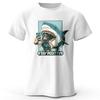 Мужская футболка Stay Positive Shark Printed T-Shirt 100% хлопок Большие вдохновляющие графические футболки для женщин Летние топы