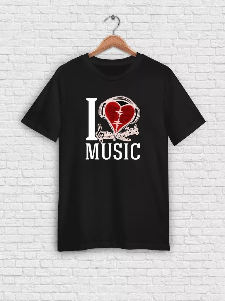 Heart i love music retro T-shirt