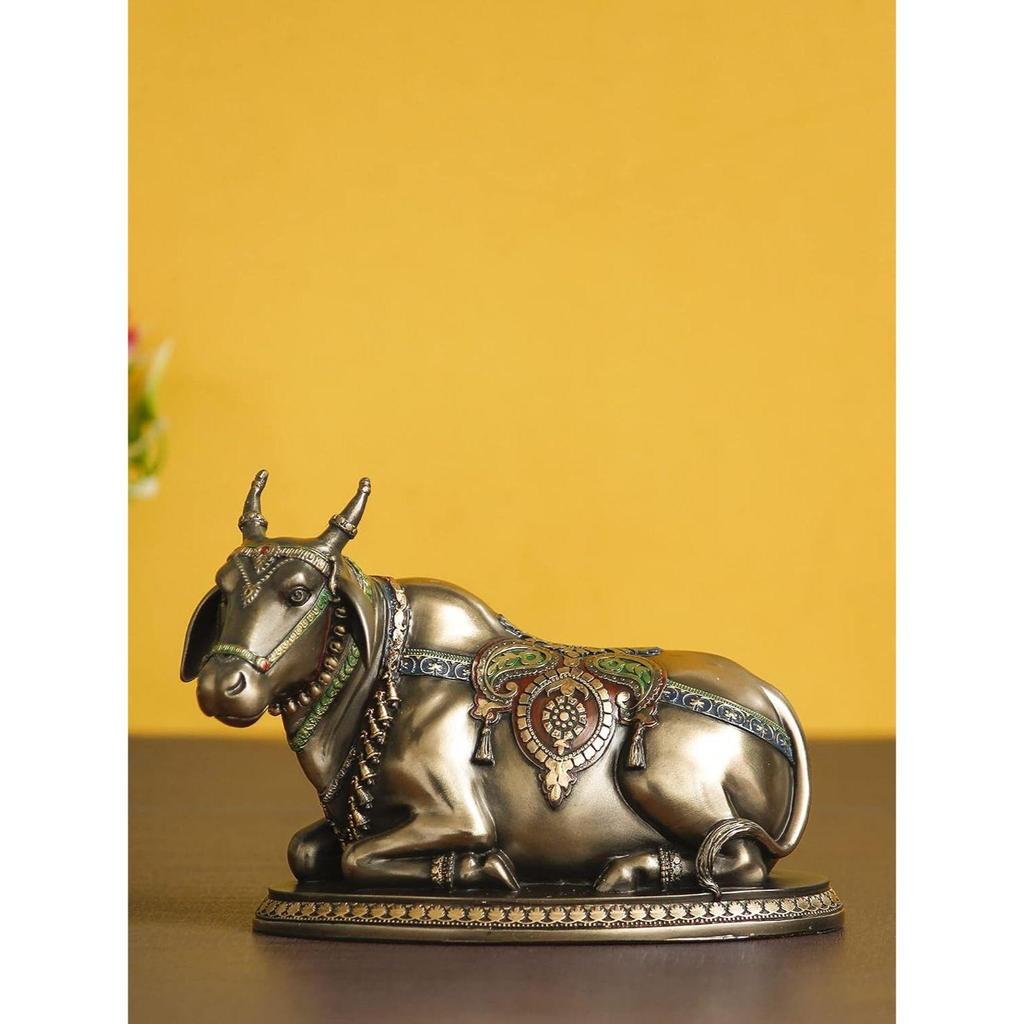 Статуэтка животного Нанди из полирезины и бронзы ручной работы для дома, офиса, духовных пространств для индуистских верующих