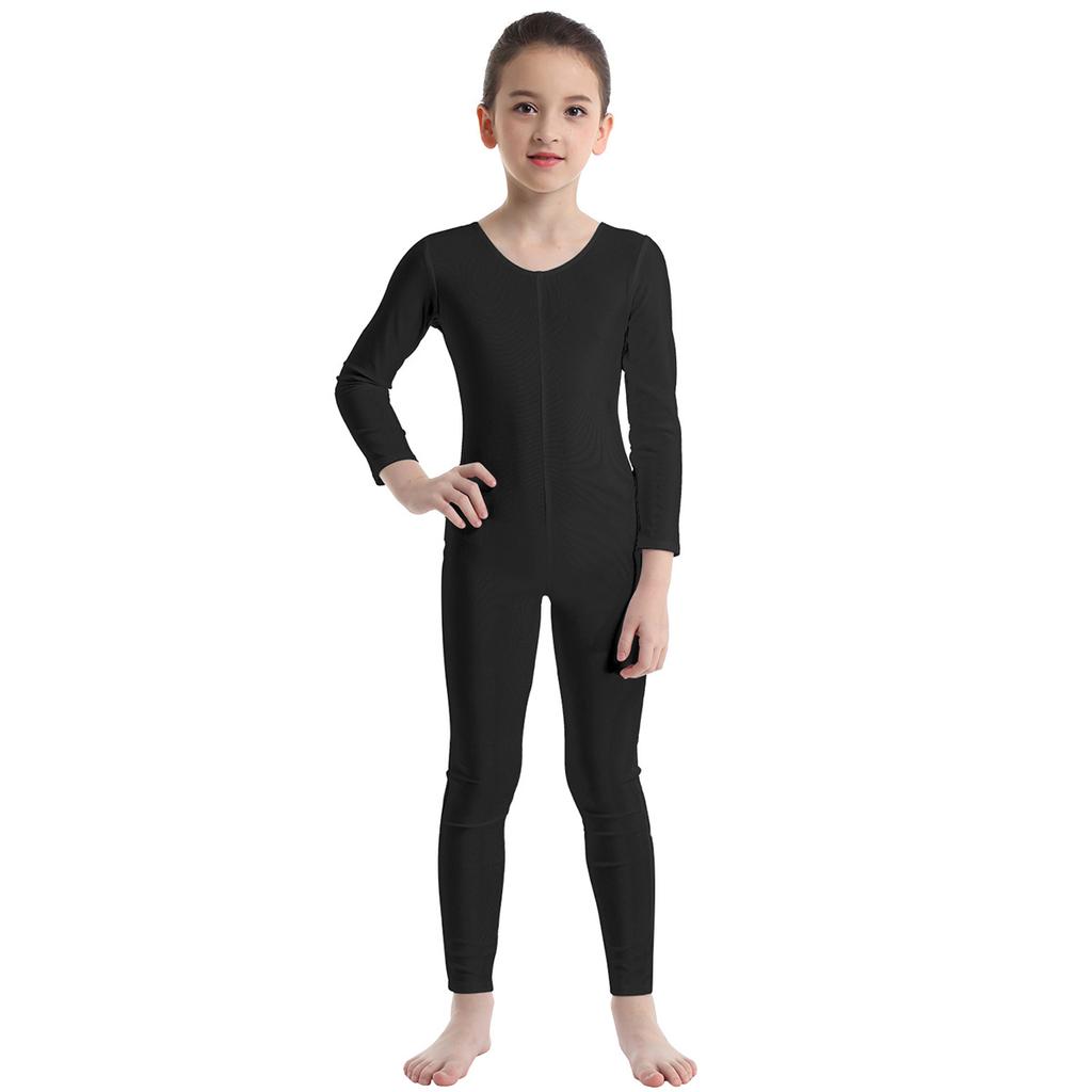 Children's Ballet Gymnastics Leotard Dance Costume Girls Long Sleeves Jumpsuit Bodysuit Dancewear Kids Full Body Unitard