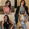 2025 Корейский стиль Женский тонкий жилет с халтер-воротом - без рукавов Весна/Лето Топ