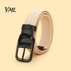 Breathable Elastic Webbing Belt Woven for Women, No Punching Adjustable Waist with Easy Wear Retro Metal Pin Buckle, Casual Stretchy Jeans And Dresses