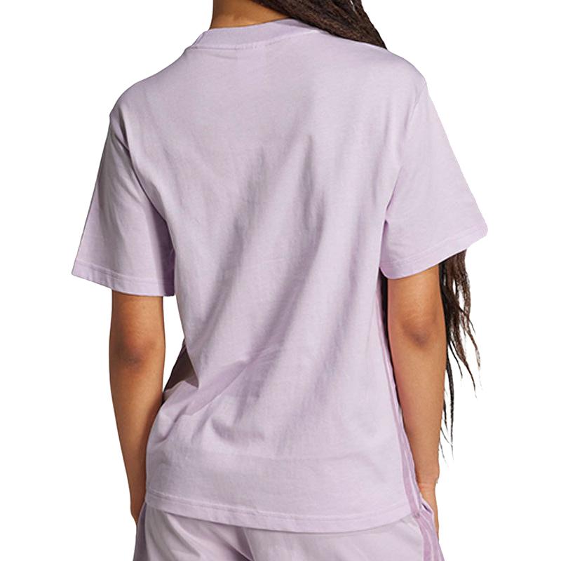 adidas W 3S SJ T Модная универсальная спортивная повседневная футболка с коротким рукавом и спущенным плечом Женские топы Светло-фиолетовый JE1238